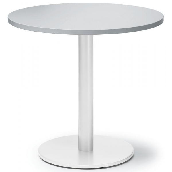 4255704308761 - Konferenztisch MODUL 735cm (H) 80x80cm (BxT) 4 Personen rund lichtgrau   weiß 4255704308761 Deskin