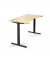 Sitz-Steh-Schreibtisch Cockpit MULTI M, elektrisch höhenverstellbar, 65-130cm (H), 180x90cm (BxT), Cockpitform, ahorn / schwarz