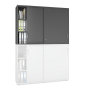 Aufsatzschrank MULTI M pro 333277, abschlie&szlig;bar, 2x3 OH, anthrazit, 160x111x42cm (BxHxT)