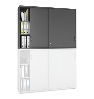 Aufsatzschrank MULTI M pro 333277, abschlie&szlig;bar, 2x3 OH, anthrazit, 160x111x42cm (BxHxT)