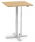 Sitz-Steh-Schreibtisch MODUL Monosäule, elektrisch höhenverstellbar, 71,5-120,5cm (H), 80x80cm (BxT), quadratisch, buche / silbe