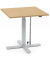 Sitz-Steh-Schreibtisch MODUL Monosäule, elektrisch höhenverstellbar, 71,5-120,5cm (H), 80x80cm (BxT), quadratisch, buche / silbe