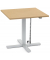Sitz-Steh-Schreibtisch MODUL Monosäule, elektrisch höhenverstellbar, 71,5-120,5cm (H), 80x80cm (BxT), quadratisch, buche / silbe