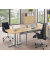 Sitz-Steh-Schreibtisch MODUL Monosäule, elektrisch höhenverstellbar, 71,5-120,5cm (H), 80x80cm (BxT), quadratisch, buche / silbe