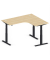 Sitz-Steh-Schreibtisch Jumbo Multi M, elektrisch h&ouml;henverstellbar, 65-130cm (H), 180x160cm (BxT), L-Form, buche / schwarz