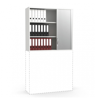 Aufsatzschrank MULTI M pro 294460, abschlie&szlig;bar, 2x3 OH, wei&szlig;/alusilber, 120x111x42cm (BxHxT)