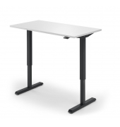 Sitz-Steh-Schreibtisch, elektrisch höhenverstellbar, 71,5-120,5cm (H), 160x65cm (BxT), rechteckig, weiß / schwarz