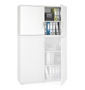 Aufsatzschrank MULTI M pro 294446, abschlie&szlig;bar, 2x3 OH, wei&szlig;, 120x75x42cm (BxHxT)