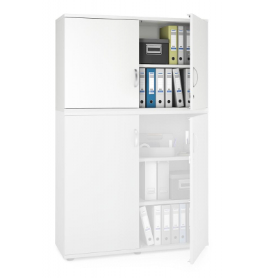 Aufsatzschrank MULTI M pro 294446, abschlie&szlig;bar, 2x3 OH, wei&szlig;, 120x75x42cm (BxHxT)