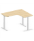 Sitz-Steh-Schreibtisch Jumbo Multi M Pro, elektrisch höhenverstellbar, 65-130cm (H), 180x160cm (BxT), L-Form, buche / silber