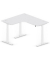 Sitz-Steh-Schreibtisch Jumbo Multi M, elektrisch höhenverstellbar, 65-130cm (H), 180x160cm (BxT), L-Form, lichtgrau / weiß