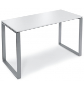 Stehtisch CELSUS 110cm (H), 160x80cm (BxT), rechteckig, weiß / silber