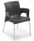Schalenstuhl IBIZA, schwarz / silber, mit Armlehnen, 4-Fuß-Gestell