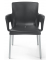 Schalenstuhl IBIZA, schwarz / silber, mit Armlehnen, 4-Fuß-Gestell