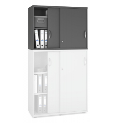 Aufsatzschrank MULTI M pro 333267, abschlie&szlig;bar, 2x2 OH, anthrazit, 100x75x42cm (BxHxT)