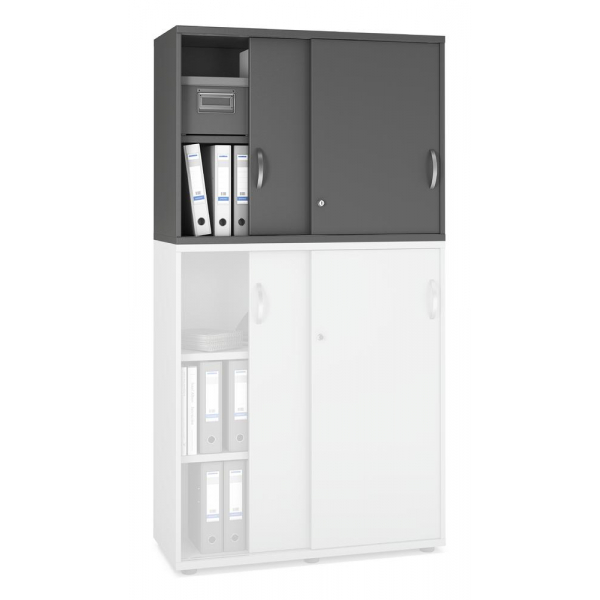 Deskin Aufsatzschrank MULTI M pro 333267, abschließbar, 2x2 OH, anthrazit, 100x75x42cm (BxHxT)  Deskin