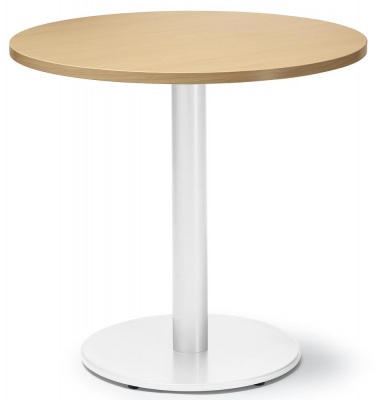 Konferenztisch 295361, 73,5cm (H), 80x80cm (BxT), 4 Personen, rund, buche / weiß