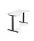 Sitz-Steh-Schreibtisch Cockpit MULTI M, elektrisch höhenverstellbar, 65-130cm (H), 180x90cm (BxT), Cockpitform, weiß / schwarz
