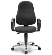 B&uuml;rostuhl COMFORT P, anthrazit / chrom, mit Armlehnen, bis 110kg, ohne Kopfst&uuml;tze
