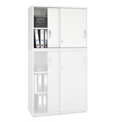 Aufsatzschrank MULTI M pro 294469, abschlie&szlig;bar, 2x2 OH, wei&szlig;, 100x75x42cm (BxHxT)