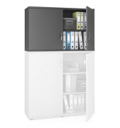 Aufsatzschrank MULTI M pro 333169, abschlie&szlig;bar, 2x2 OH, anthrazit, 120x75x42cm (BxHxT)