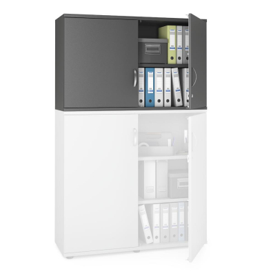 Aufsatzschrank MULTI M pro 333169, abschlie&szlig;bar, 2x2 OH, anthrazit, 120x75x42cm (BxHxT)