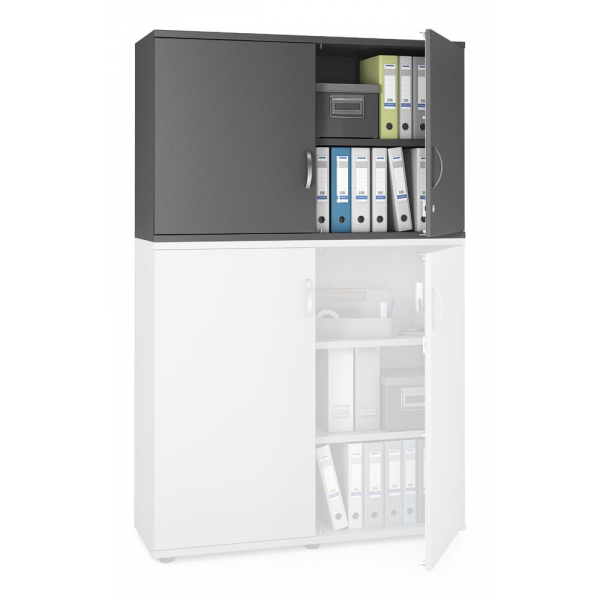 Deskin Aufsatzschrank MULTI M pro 333169, abschließbar, 2x2 OH, anthrazit, 120x75x42cm (BxHxT)  Deskin
