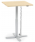 Sitz-Steh-Schreibtisch MODUL Monosäule, elektrisch höhenverstellbar, 71,5-120,5cm (H), 80x80cm (BxT), quadratisch, ahorn / silbe