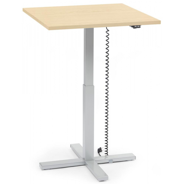 4255704309775 - Sitz-Steh-Schreibtisch MODUL Monosäule 294758 elektrisch höhenverstellbar 65-130cm (H) 80x80cm (BxT) quadratisch ahorn   si