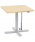 Sitz-Steh-Schreibtisch MODUL Monos&auml;ule, elektrisch h&ouml;henverstellbar, 71,5-120,5cm (H), 80x80cm (BxT), quadratisch, ahorn / silbe