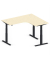 Sitz-Steh-Schreibtisch Jumbo Multi M, elektrisch h&ouml;henverstellbar, 65-130cm (H), 180x160cm (BxT), L-Form, ahorn / schwarz