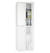 Aufsatzschrank MULTI M pro 294447, abschlie&szlig;bar, 3 OH, wei&szlig;, 80x111x42cm (BxHxT)