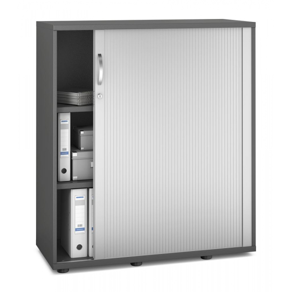 Deskin Rollladenschrank MULTI M pro 333289, abschließbar, 3 OH, anthrazit/alusilber, 100x114x42cm BxHxT)  Deskin