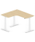 Sitz-Steh-Schreibtisch Jumbo Multi M, elektrisch höhenverstellbar, 65-130cm (H), 180x160cm (BxT), L-Form, buche / weiß