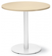 Konferenztisch MODUL, 73,5cm (H), 80x80cm (BxT), 4 Personen, rund, ahorn / wei&szlig;
