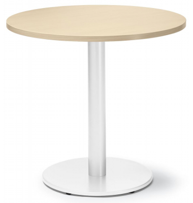 Konferenztisch MODUL, 73,5cm (H), 80x80cm (BxT), 4 Personen, rund, ahorn / wei&szlig;