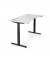 Sitz-Steh-Schreibtisch Cockpit MULTI M, elektrisch höhenverstellbar, 65-130cm (H), 200x90cm (BxT), Cockpitform, lichtgrau / schw