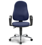 B&uuml;rostuhl COMFORT P, blau / chrom, mit Armlehnen, bis 110kg, ohne Kopfst&uuml;tze