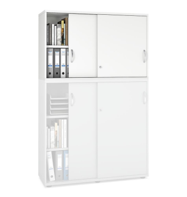Aufsatzschrank MULTI M pro 294470, abschlie&szlig;bar, 2x2 OH, wei&szlig;, 120x75x42cm (BxHxT)