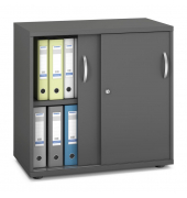 Schiebet&uuml;renschrank MULTI M pro 333247, abschlie&szlig;bar, 2 OH, anthrazit, 80x78x42cm (BxHxT)