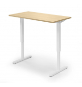Sitz-Steh-Schreibtisch, elektrisch höhenverstellbar, 71,5-120,5cm (H), 160x65cm (BxT), rechteckig, ahorn / weiß