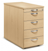 Standcontainer 294413, buche, 5 Schubladen, Holz, abschlie&szlig;bar