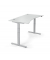 Sitz-Steh-Schreibtisch Cockpit MULTI M, elektrisch höhenverstellbar, 65-130cm (H), 200x90cm (BxT), Cockpitform, lichtgrau / silb