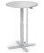 Sitz-Steh-Schreibtisch MODUL Monosäule, elektrisch höhenverstellbar, 71,5-120,5cm (H), 80x80cm (BxT), rund, lichtgrau / silber