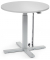 Sitz-Steh-Schreibtisch MODUL Monosäule, elektrisch höhenverstellbar, 71,5-120,5cm (H), 80x80cm (BxT), rund, lichtgrau / silber