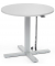Sitz-Steh-Schreibtisch MODUL Monosäule, elektrisch höhenverstellbar, 71,5-120,5cm (H), 80x80cm (BxT), rund, lichtgrau / silber