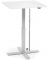 Sitz-Steh-Schreibtisch MODUL Monosäule, elektrisch höhenverstellbar, 71,5-120,5cm (H), 80x80cm (BxT), quadratisch, weiß / silber