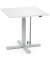 Sitz-Steh-Schreibtisch MODUL Monos&auml;ule, elektrisch h&ouml;henverstellbar, 71,5-120,5cm (H), 80x80cm (BxT), quadratisch, wei&szlig; / silber