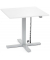 Sitz-Steh-Schreibtisch MODUL Monos&auml;ule, elektrisch h&ouml;henverstellbar, 71,5-120,5cm (H), 80x80cm (BxT), quadratisch, wei&szlig; / silber
