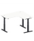 Sitz-Steh-Schreibtisch Jumbo Multi M, elektrisch höhenverstellbar, 65-130cm (H), 180x160cm (BxT), L-Form, weiß / schwarz
